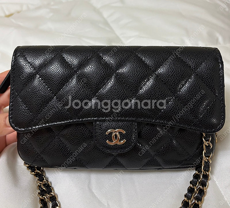 샤넬 클래식 더블 체인 플랩 폰홀더백--1